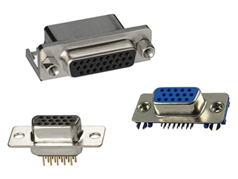 PCB mount high density D-sub connectors